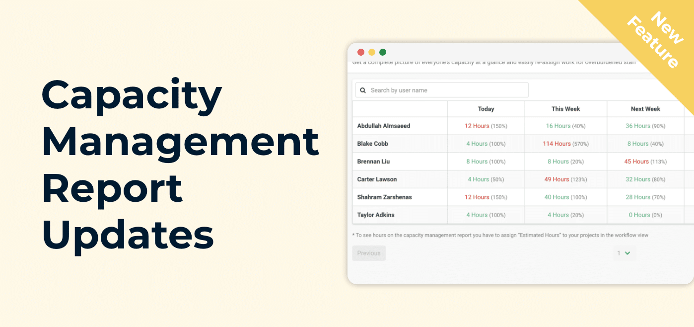 Capacity Management Report Updates