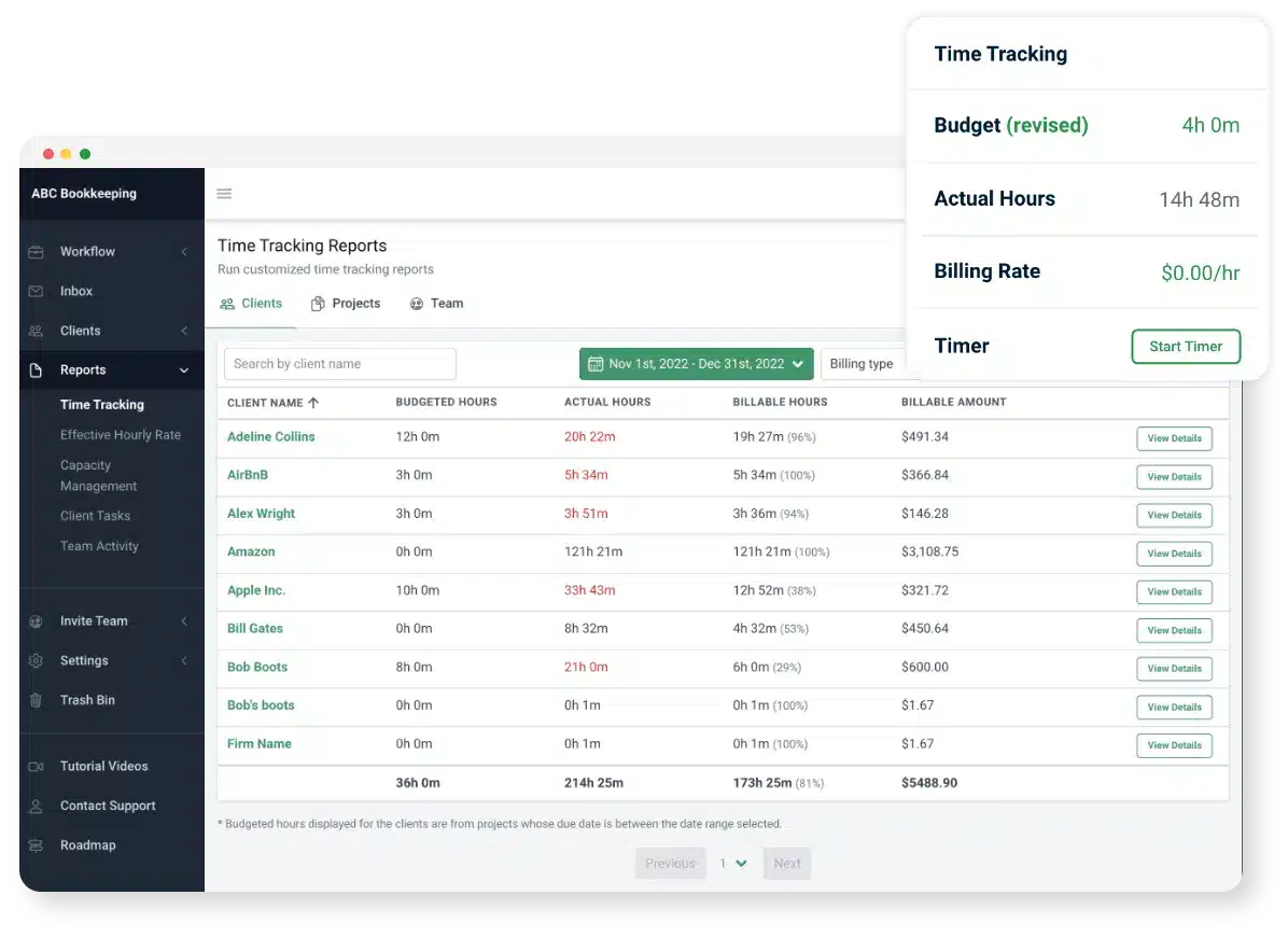 financial cents time tracking