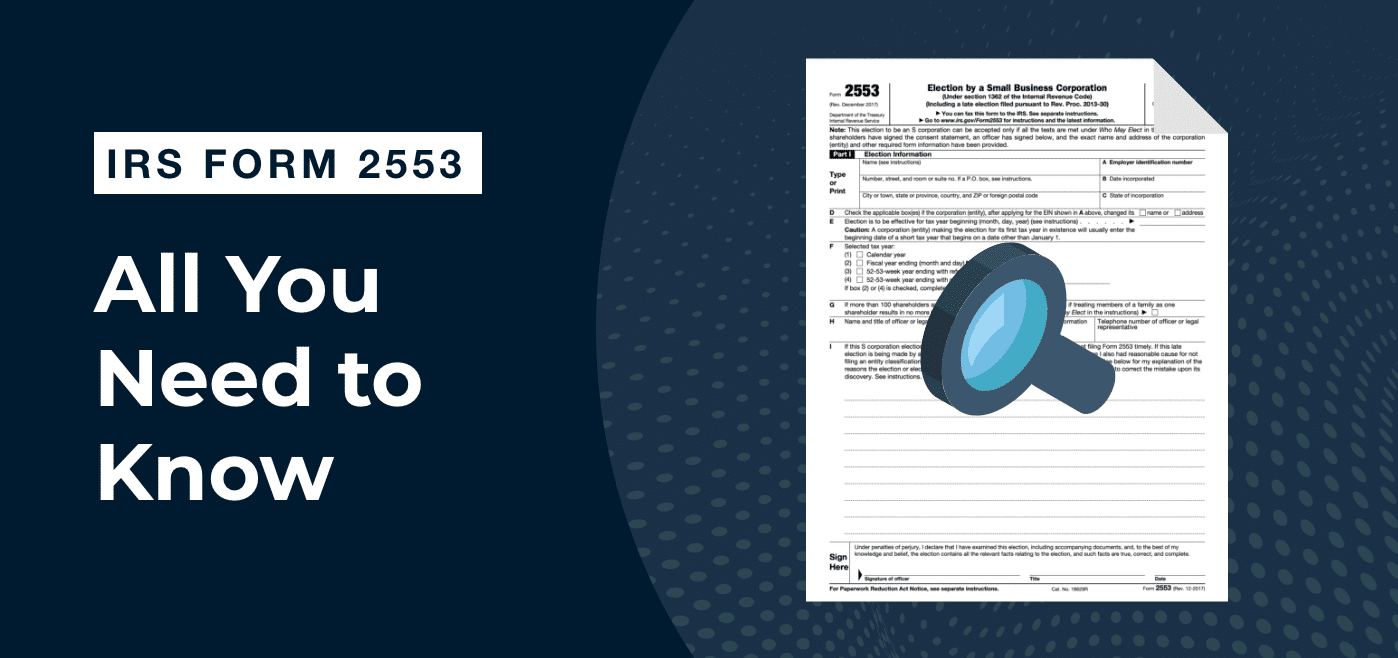 IRS form 2553 cover image