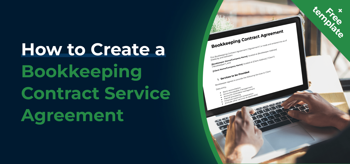 Cover image for how to create a bookkeeping contract agreement plus free template