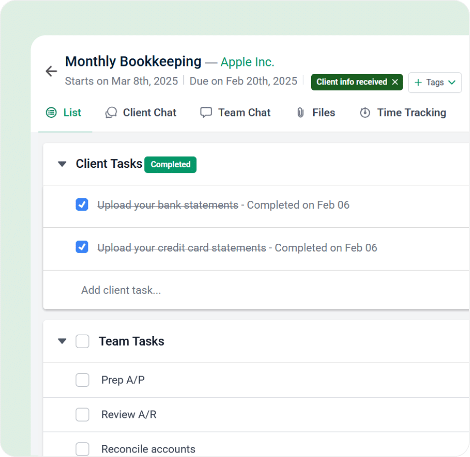 Projects product screenshot