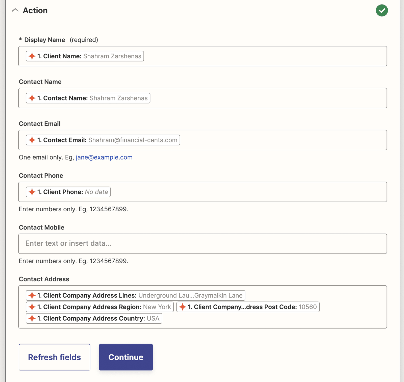 successful financial cents and ignition zapier integration