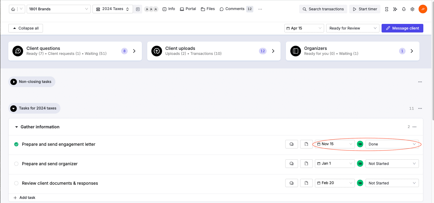 keeper project management dashboard